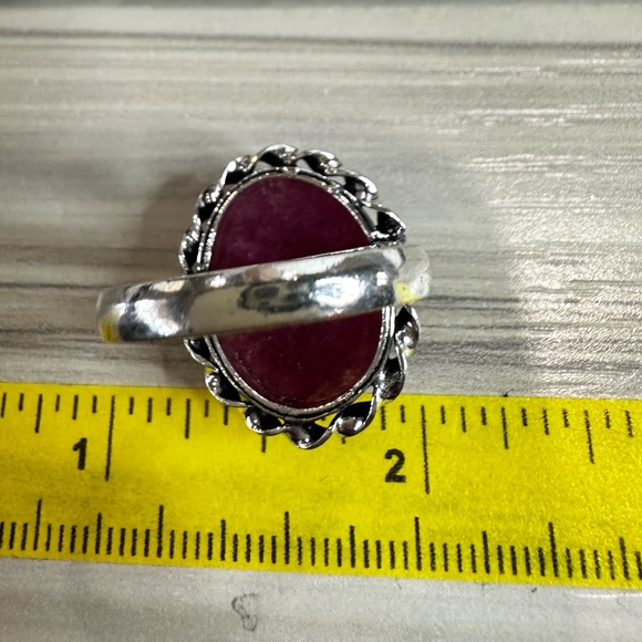 💕 Natural crackle, quartz, gemstone ring, silver plated stamped 925 size 8 - Picture 3 of 4